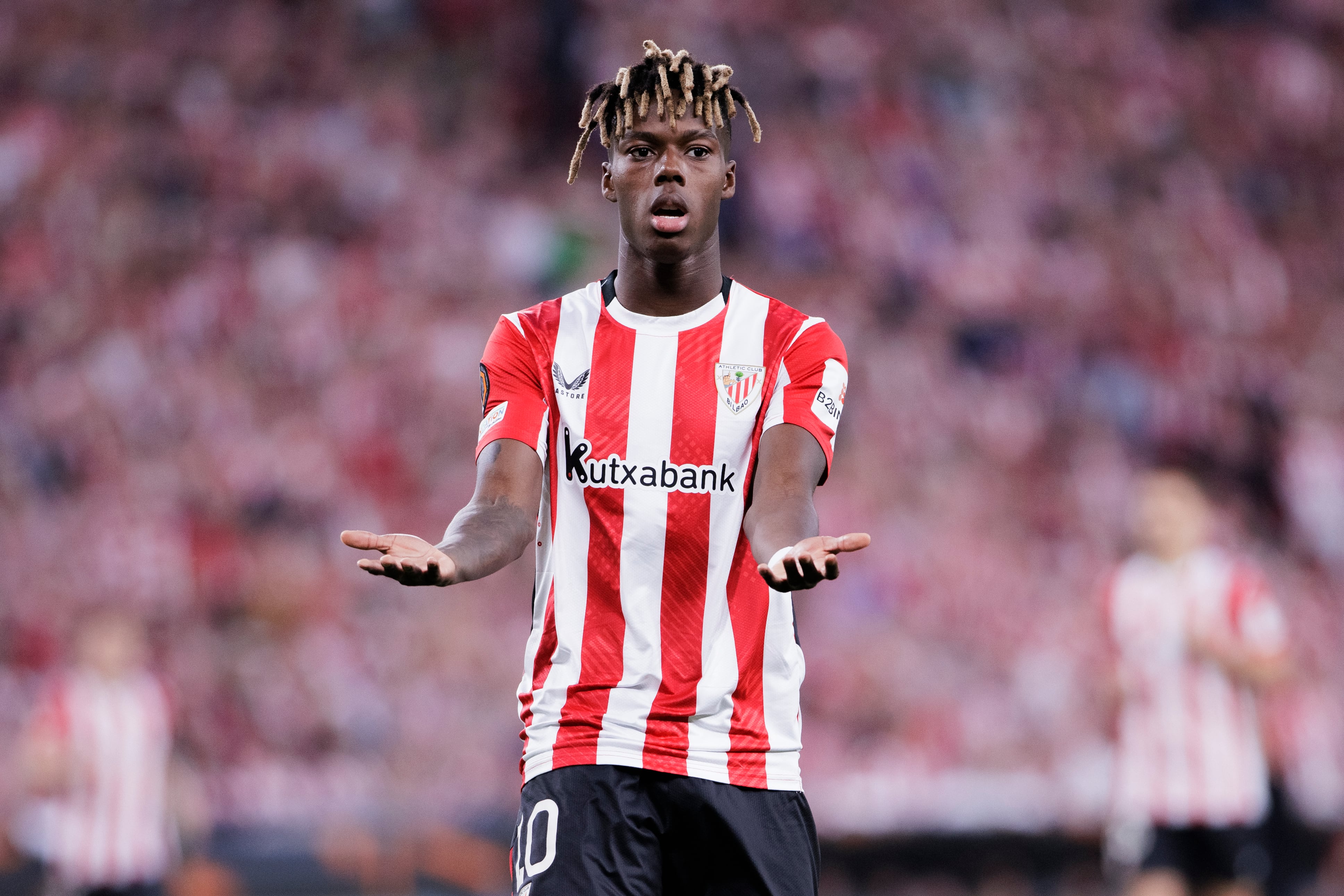 Nico Williams en un partido con el Athletic Club.