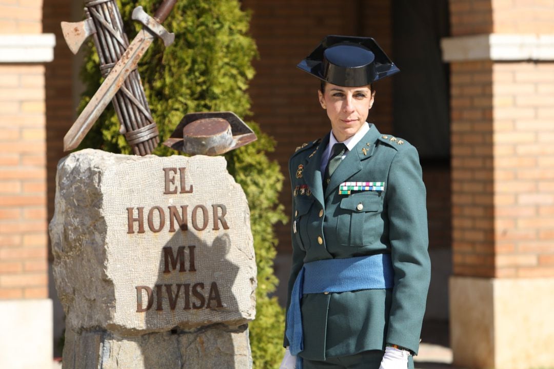 La teniente coronel Silvia Gil Cerdá durante la toma de posesión como jefa de la Comandancia de la Guardia Civil en Teruel, 