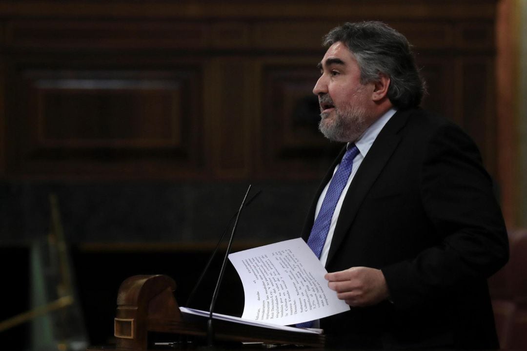 El ministro de Cultura, José Manuel Rodríguez Uribes, durante un debate en el pleno del Congreso este miércoles sobre un decreto ley de ayudas al sector de la cultura