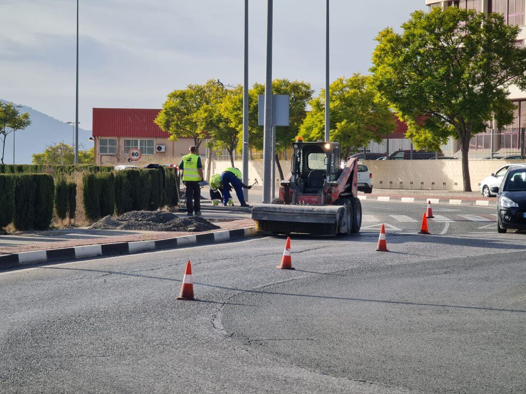 Obras del carril bici en Elda 