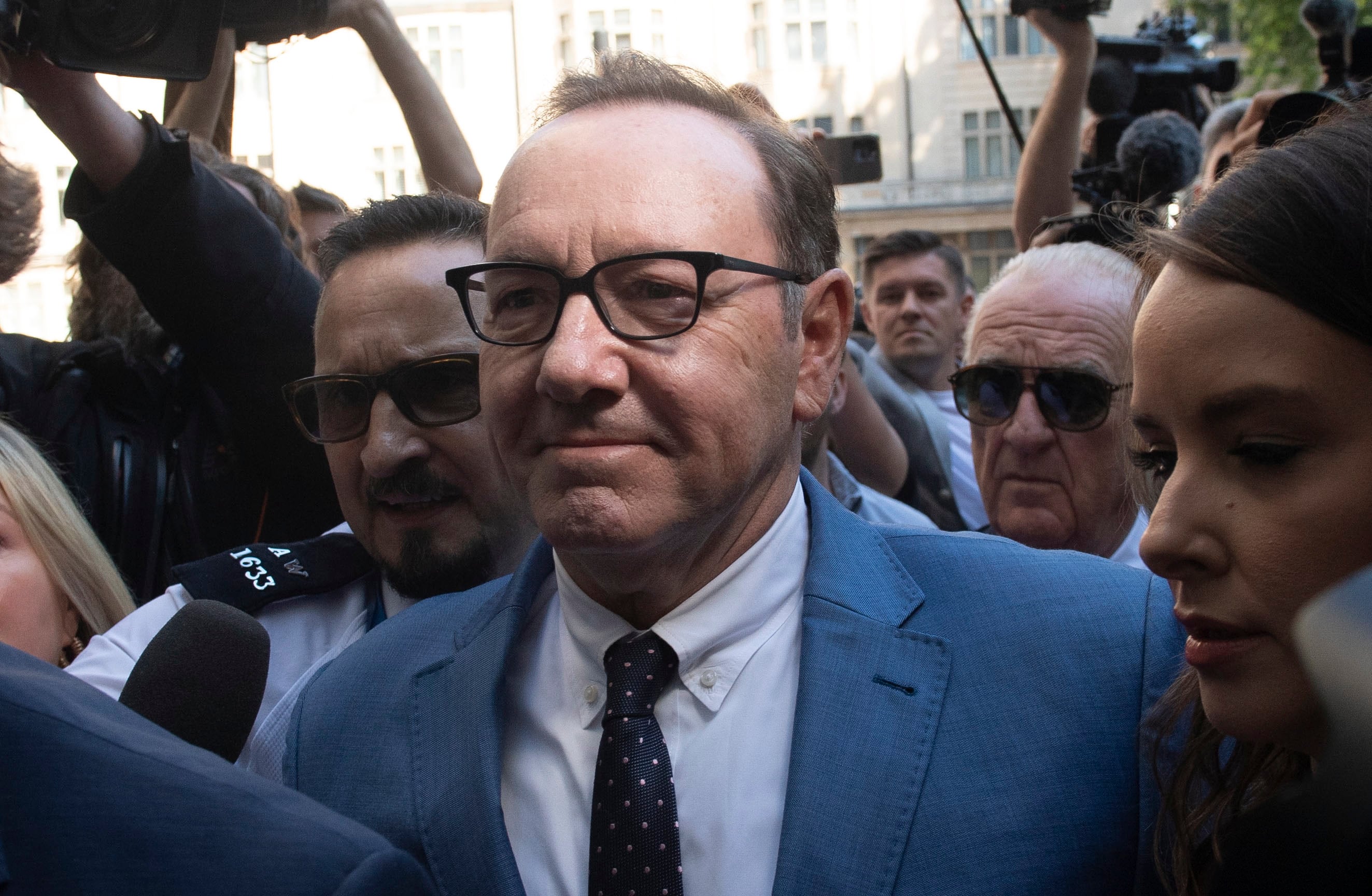 El actor norteamericano Kevin Spacey llega a los juzgados de Westminster (Londres). Está acusado de cuatro casos de abuso sexual contra tres hombres.