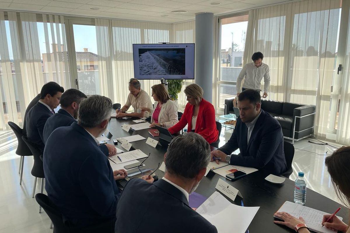 Noelia Arroyo en la reunión del Foro Interadministrativo del Mar Menor