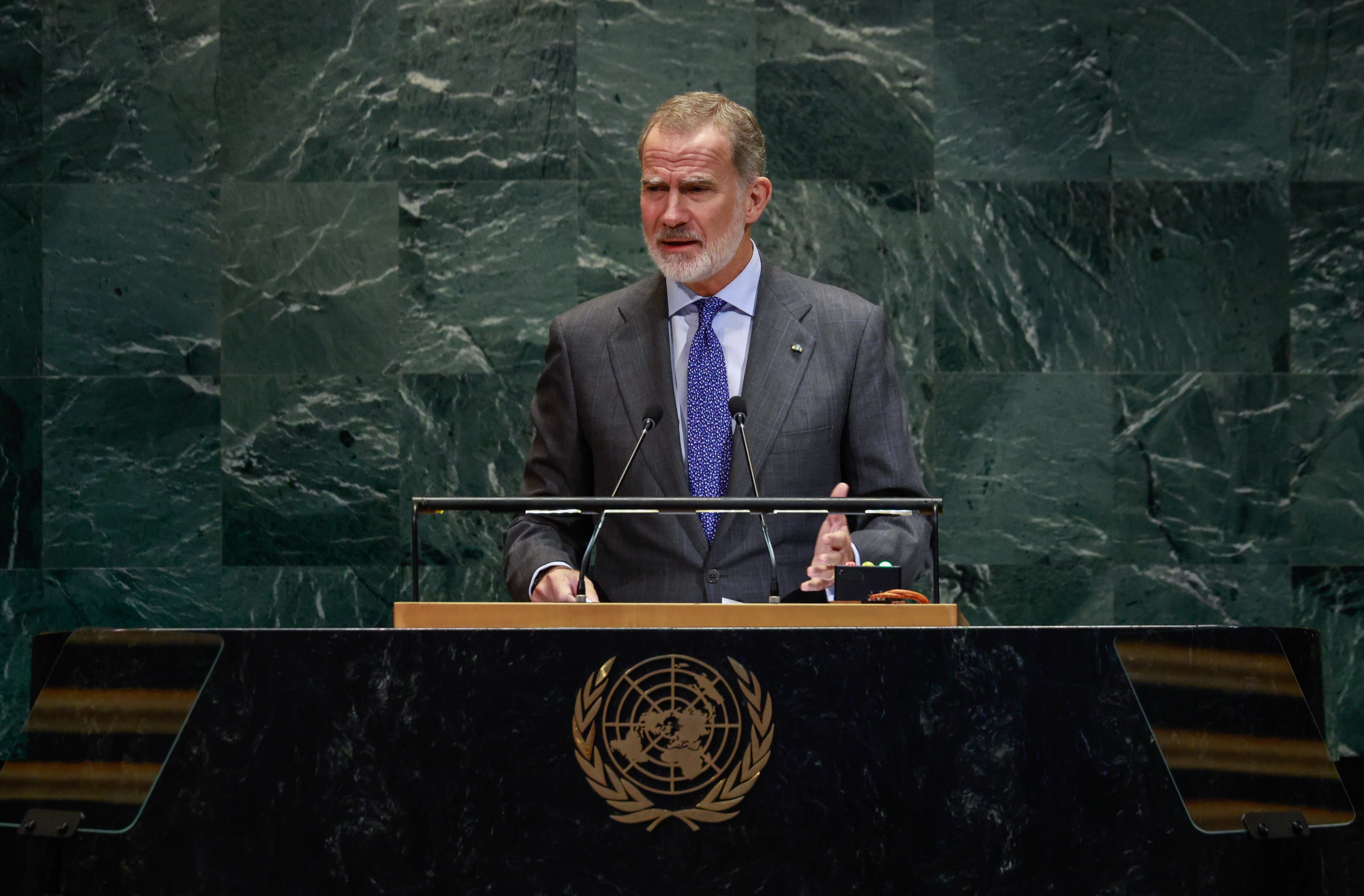 Felipe VI se dirige al plenario de la asamblea general de la ONU