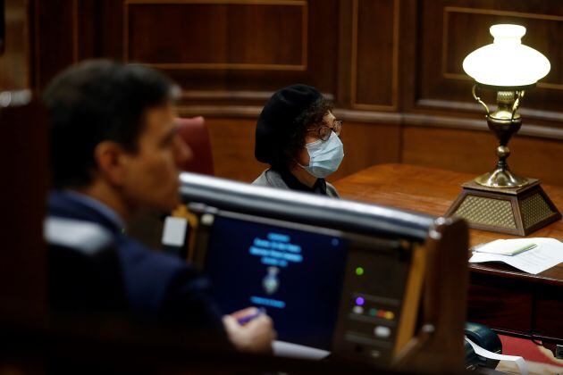El presidente del gobierno, Pedro Sanchez hoy en el Pleno