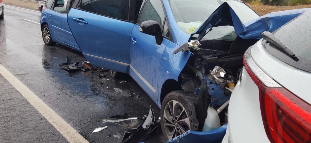 Los tres vehículos implicados en el accidente