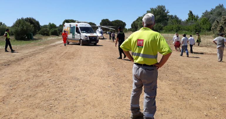 Momentos previos a la evacuación de los heridos