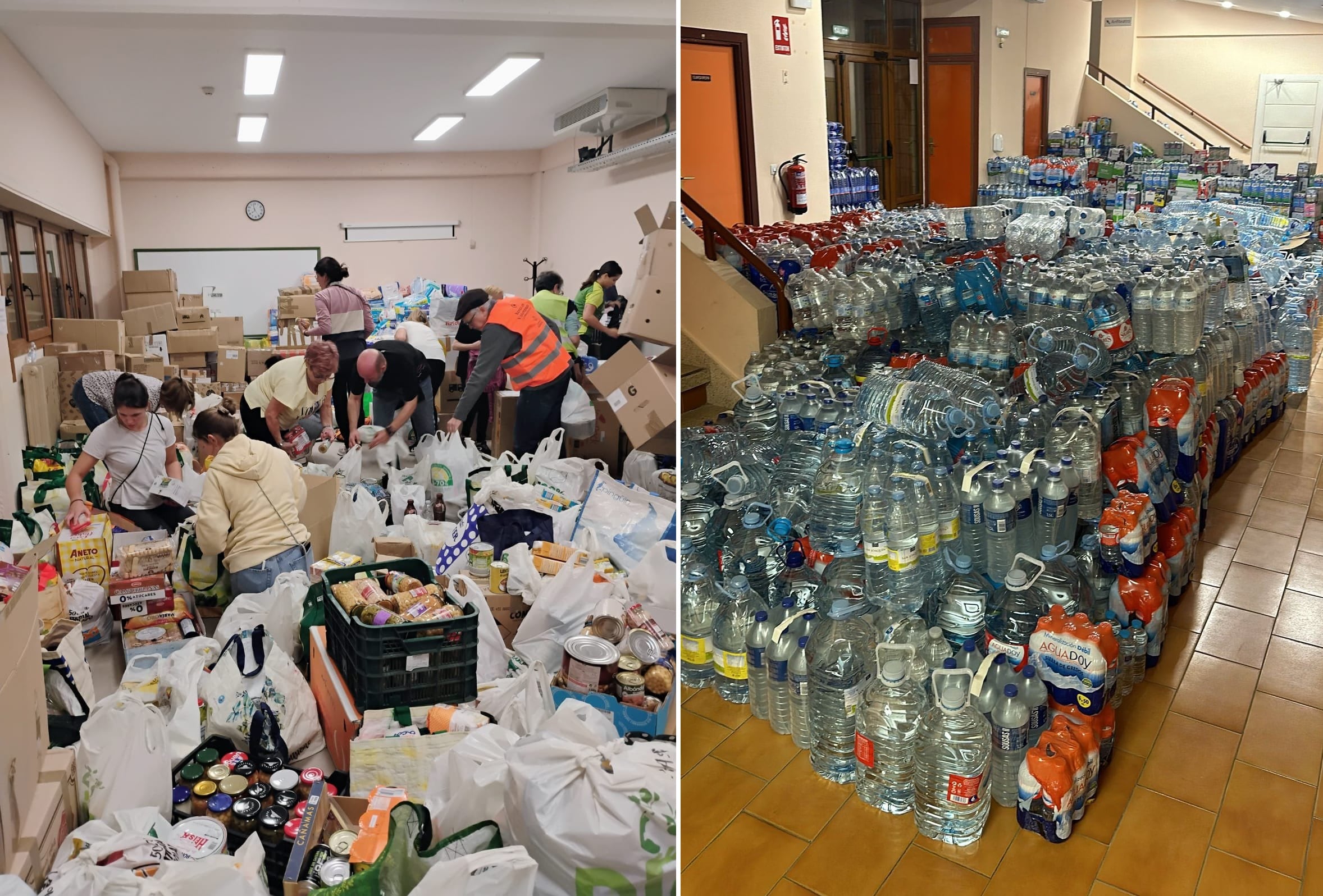 Donaciones de alimentos y agua en el Centro Cívico Delicias de Valladolid | Fuente: Ayuntamiento de Valladolid