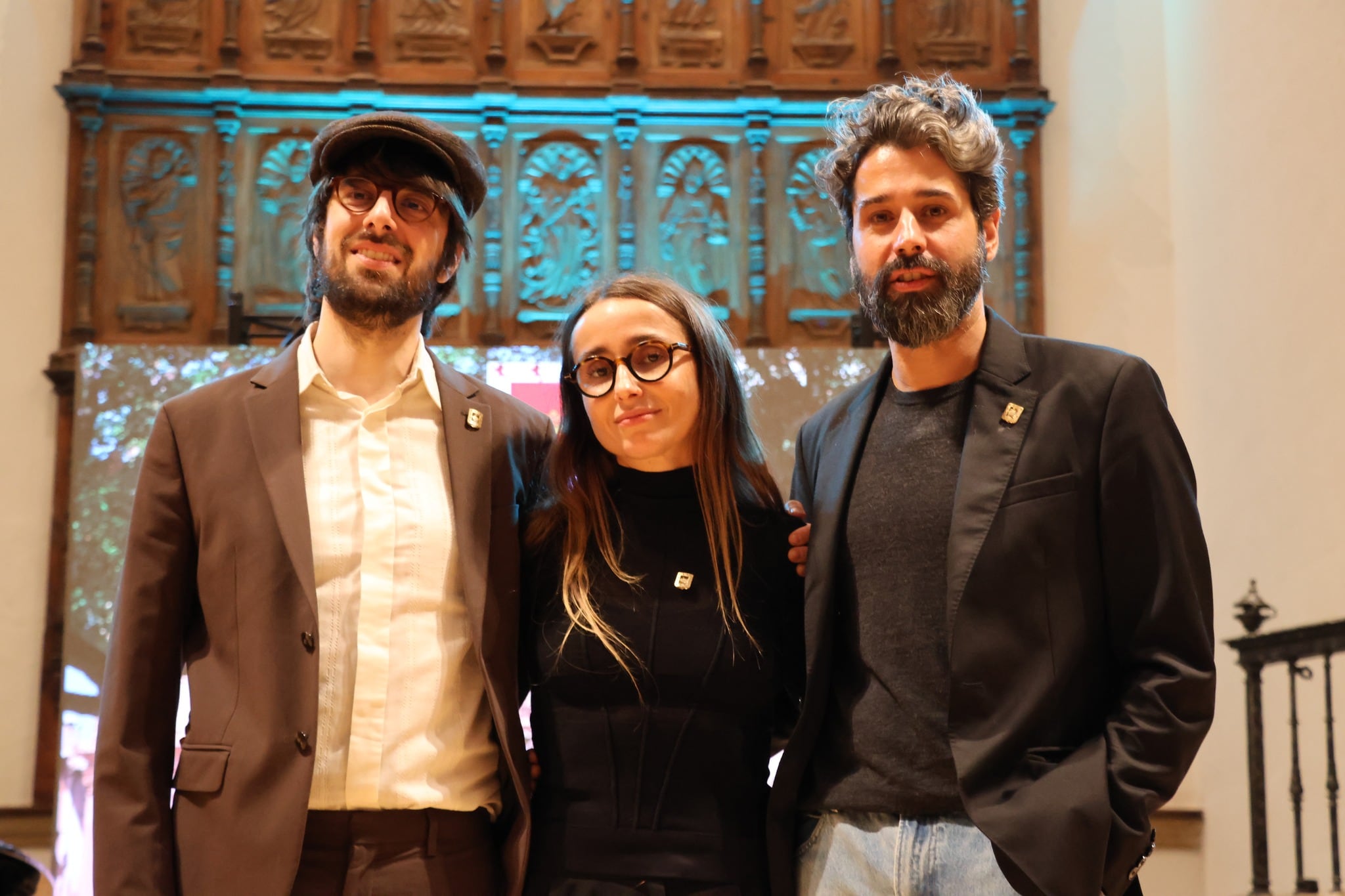 David Uclés, Zahara y Moisés Nieto en el acto de reconocimiento como hijos e hija predilecta de Úbeda