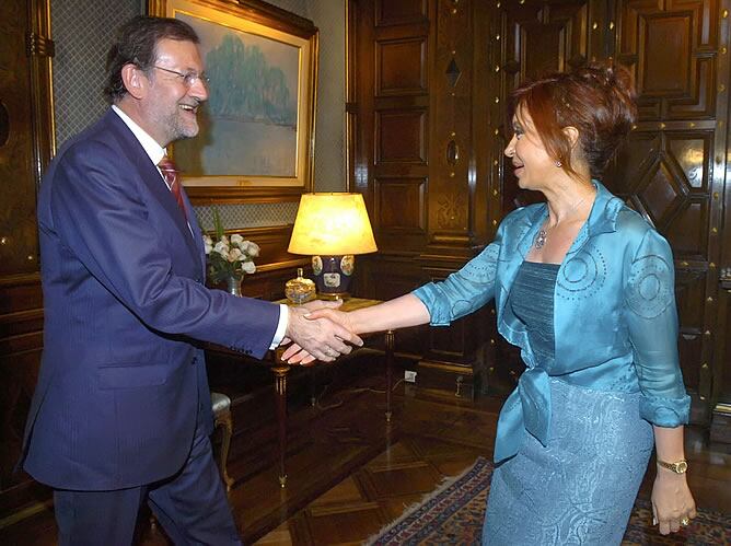 Mariano Rajoy y la presidenta argentina, Cristina Fernández