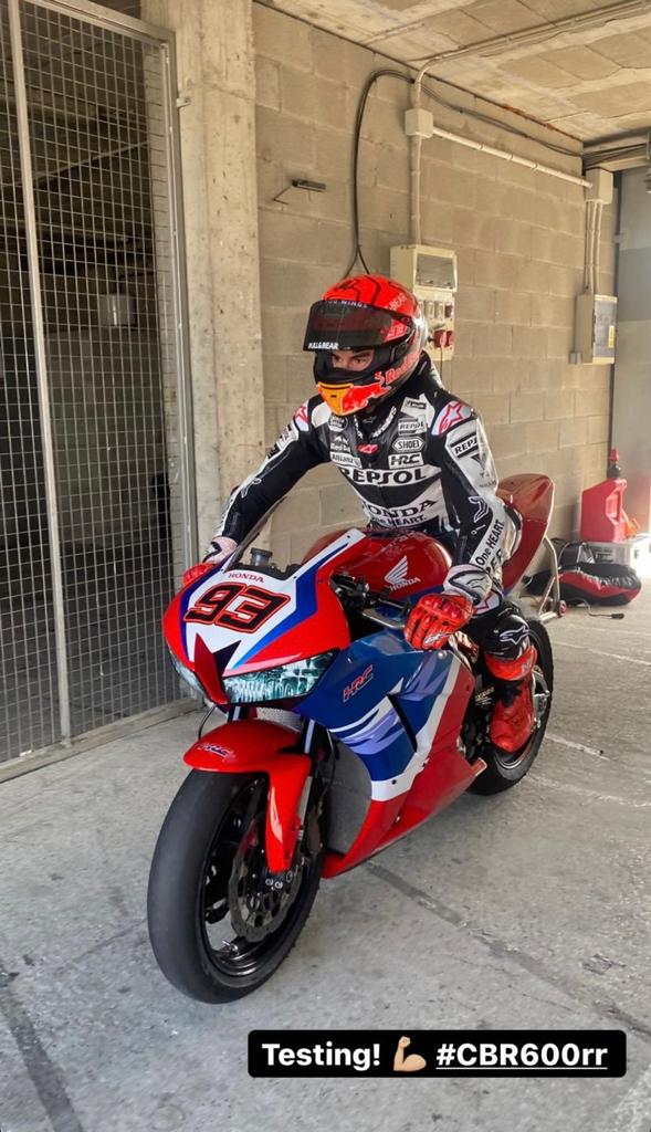 Marc Márquez, entrenando en el trazado de Alcarràs (Foto: @marcmarquez93)