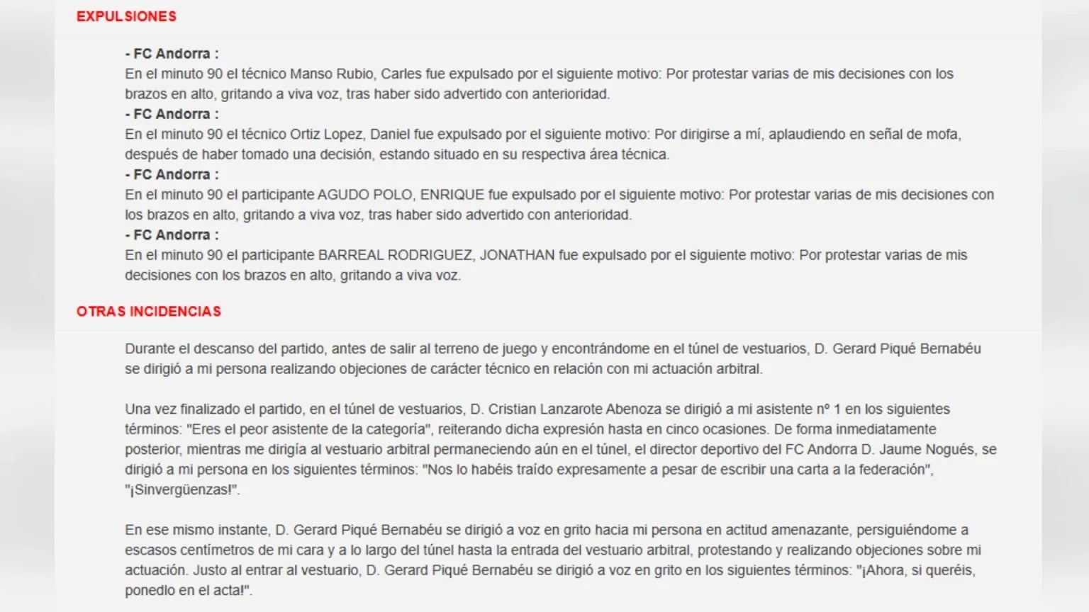 Acta arbitral del Albacete - Andorra (RFEF)