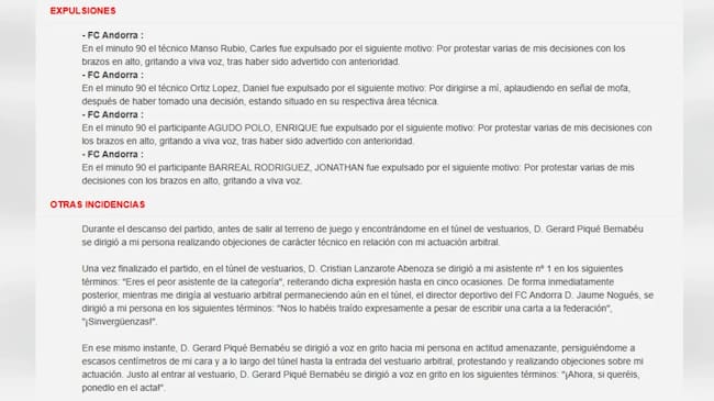 Acta arbitral del Albacete - Andorra (RFEF)