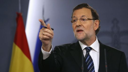 Spanish Prime Minister Mariano Rajoy holds a news conference at Moncloa palace in Madrid November 12, 2014. Spain is to sue Catalan president Artur Mas for &quot;disobedience and dishonesty&quot; after he defied a court injunction not to hold a vote on secession, c