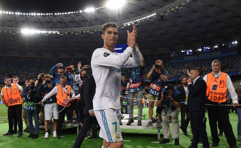 Cristiano Ronaldo, tras la victoria del Real Madrid en la final de la Champions de Kiev.