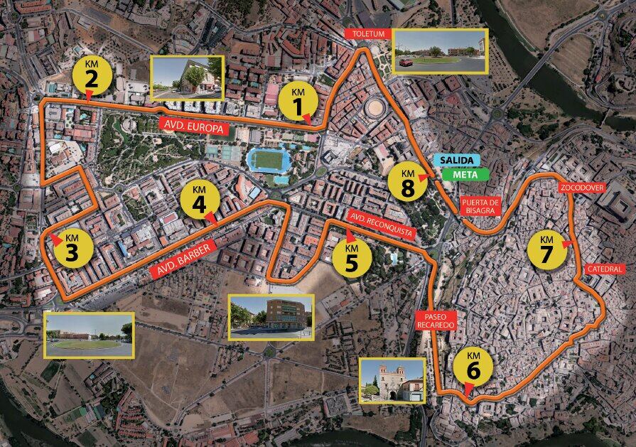 El recorrido de la carrera absoluta de la San Silvestre de Toledo 2023