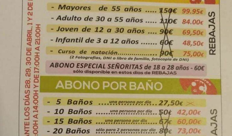 Folleto de Piscinas Benidorm.