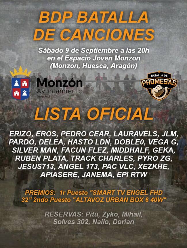 Cantantes que participarán en la cita