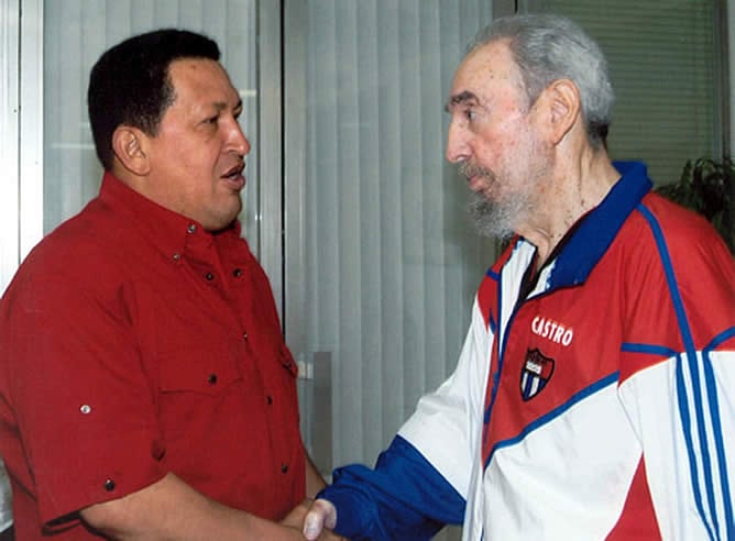 Fidel Castro, en su última aparición junto a Hugo Chávez la pasada semana