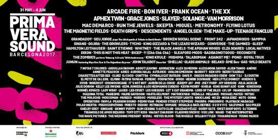 Consulta el cartel del Primavera Sound 2017