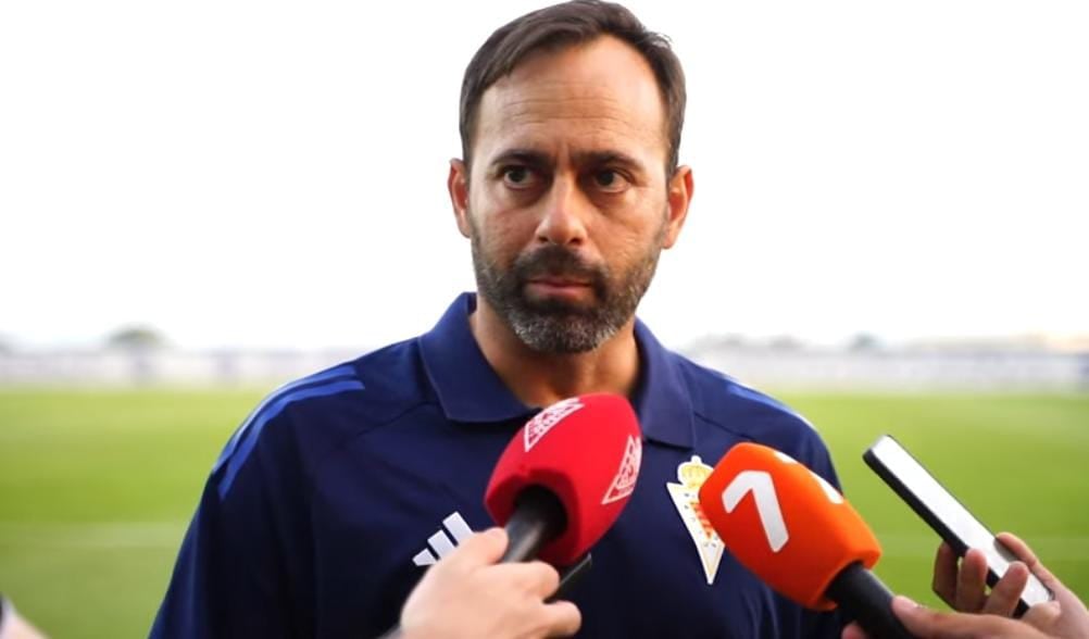 Fran Fernández durante la pretemporada del Real Murcia