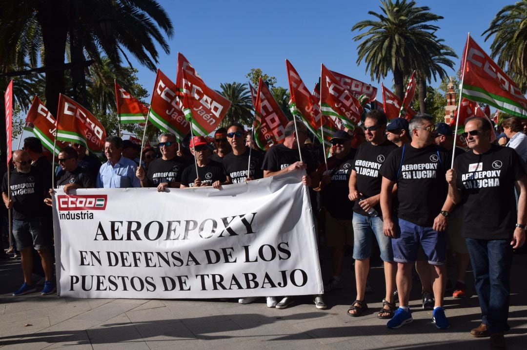 Anterior protesta de trabajadores de Aeroepoxi.