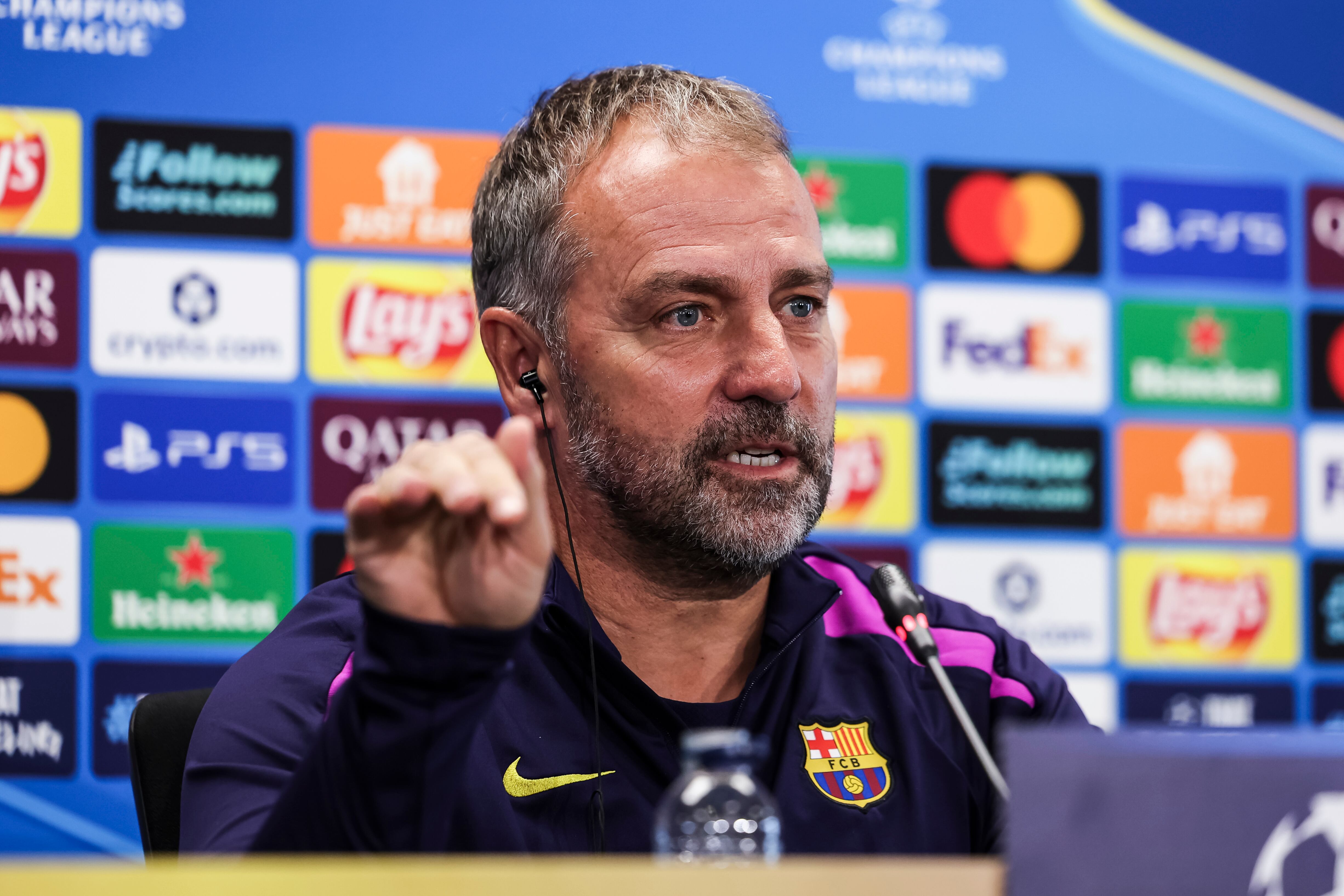 Hansi Flick, en la rueda de prensa previa al FC Barcelona-Olympiacos