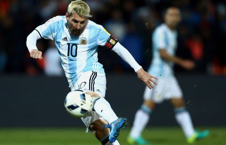 Leo Messi, en el partido de Argentina frente a Uruguay