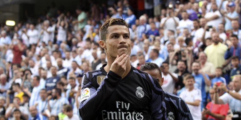 Ronaldo durante el encuentro ante el Málaga