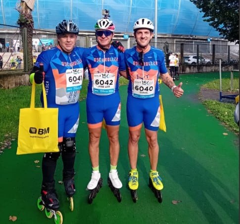 Deportistas de Osca Roller en San Sebastián