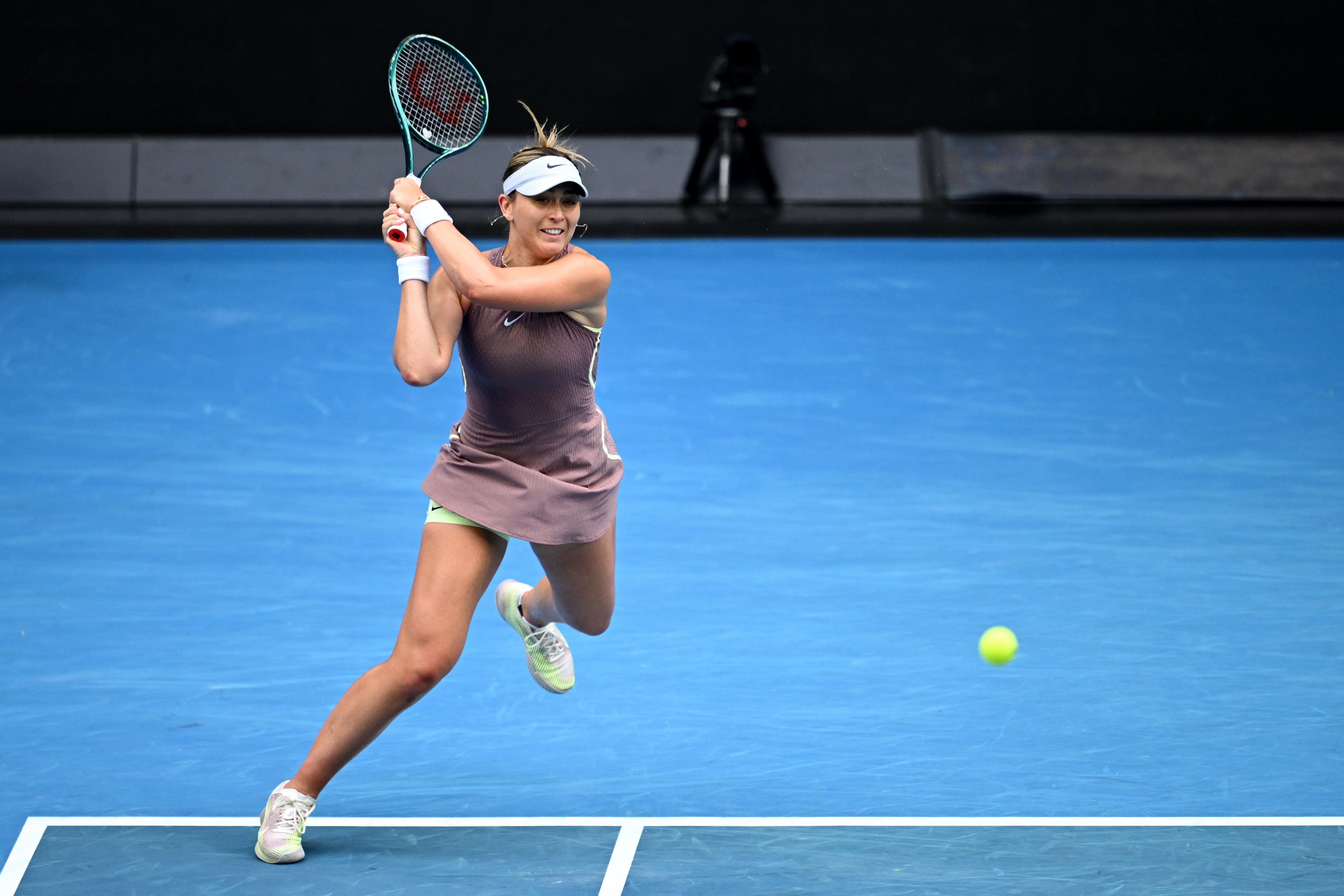 Paula Badosa, durante el partido del Open de Australia