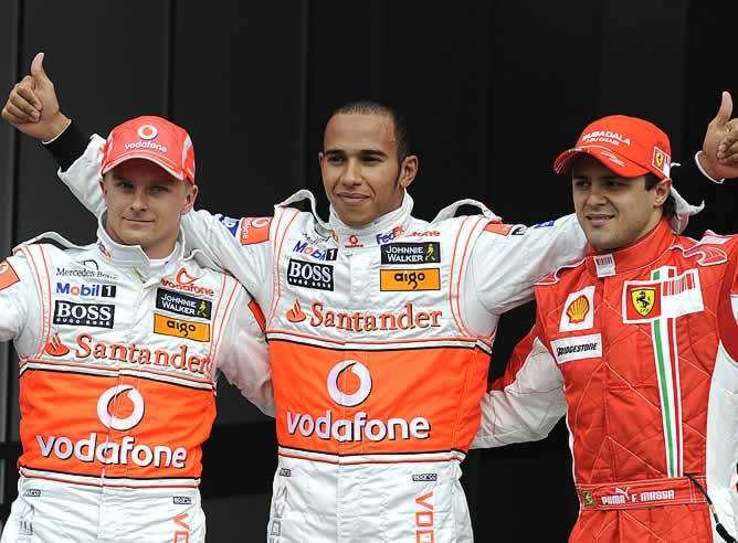 Kovalainen, Hamilton y Massa ocuparán las tres primeras posiciones de salida