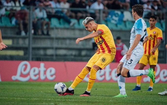 Àlex Sala, jugant amb el Girona FC.