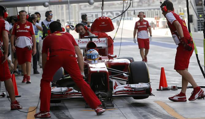 El piloto de Ferrari, durante la clasificación del GP de Abu Dabi.