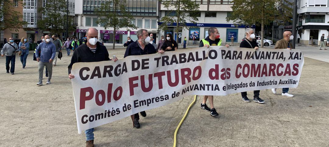 Manifestación de delegados del sector naval