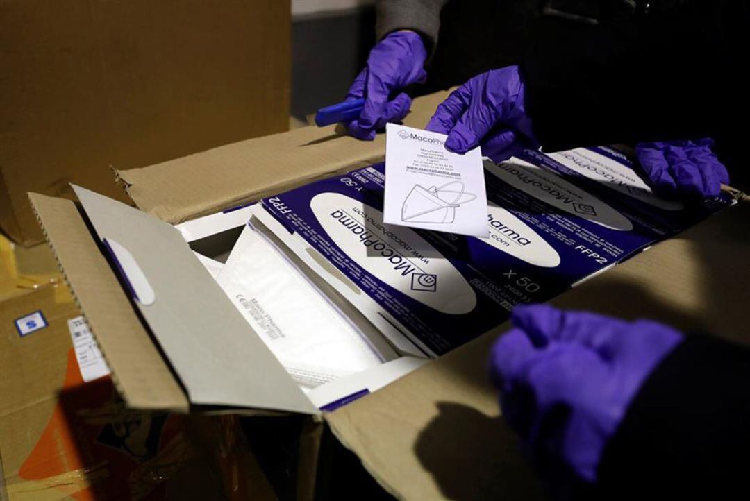 Foto de part del material sanitari que ha arribat a Ontinyent