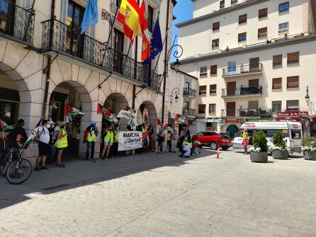 Los integrantes de la Marcha por la Libertad del Sáhara han estado apoyados por algunos vecinos y vecinas de Aranda