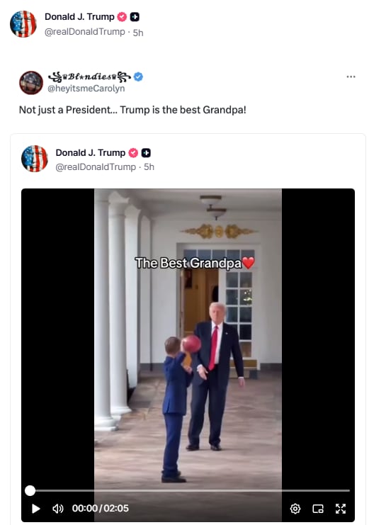 Publicación de Donald Trump en Truth Social