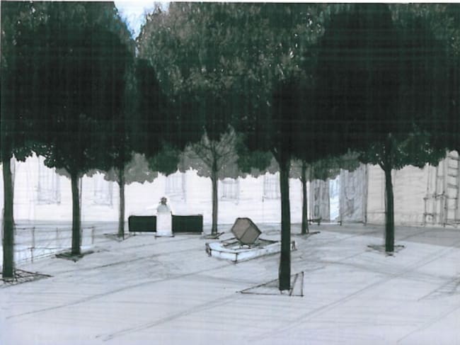 Recreación del espacio donde se ubicará la fuente de la melancolia