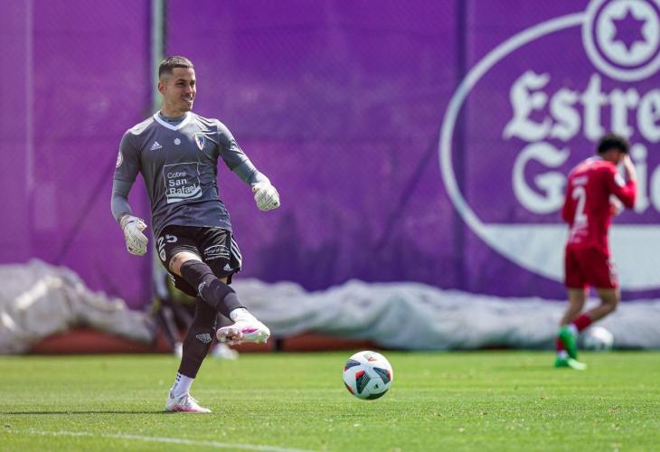 Javi Jiménez, en la previa de un partido con el Compostela