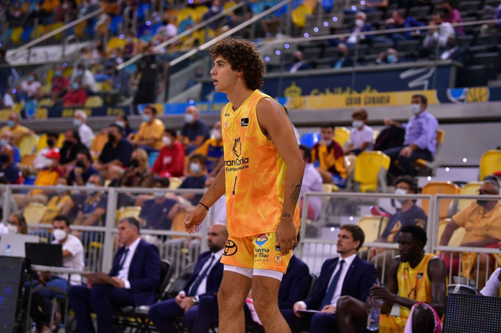 Miguel Serrano en un partido con el CB Gran Canaria