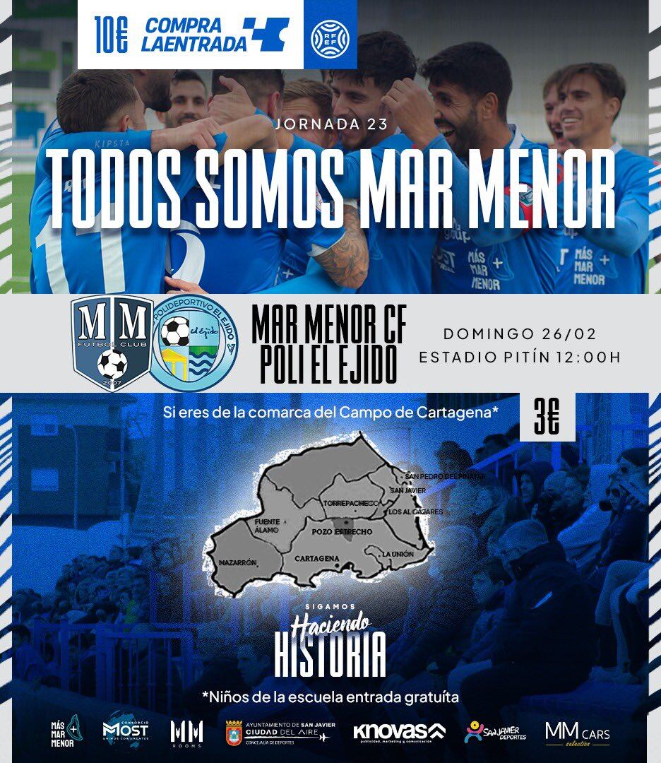 Cartel que anuncia el partido de este domingo