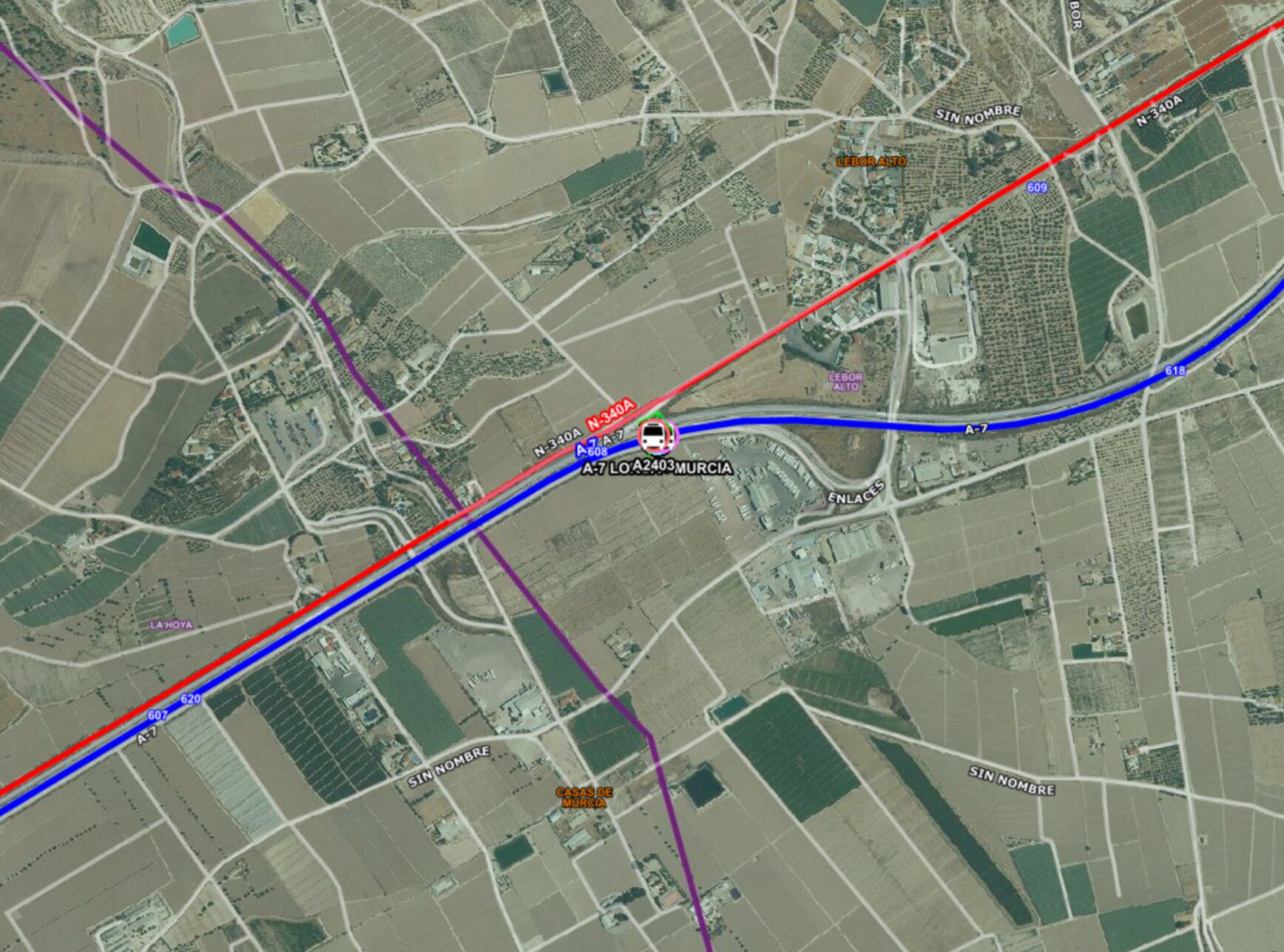 Siete heridos en una colisión entre una furgoneta y un vehículo en la autovía en el municipio de Totana.