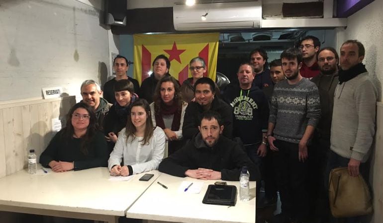 Membres de la CUP aquest dilluns en roda de premsa