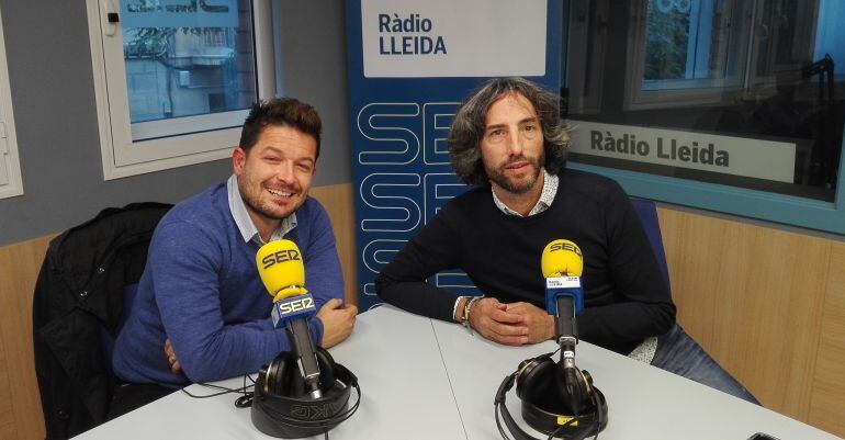 Toni Leon i Ramon Argelich, als estudis de Ràdio Lleida