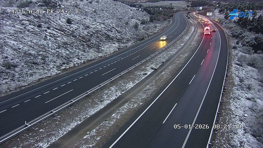 Nieve en las inmediaciones de la Autovía A-42