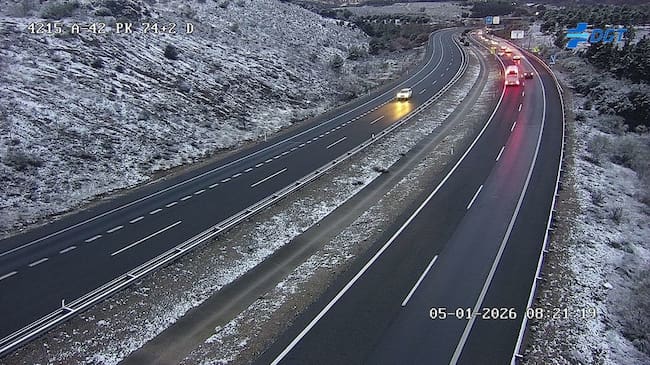 Nieve en las inmediaciones de la Autovía A-42