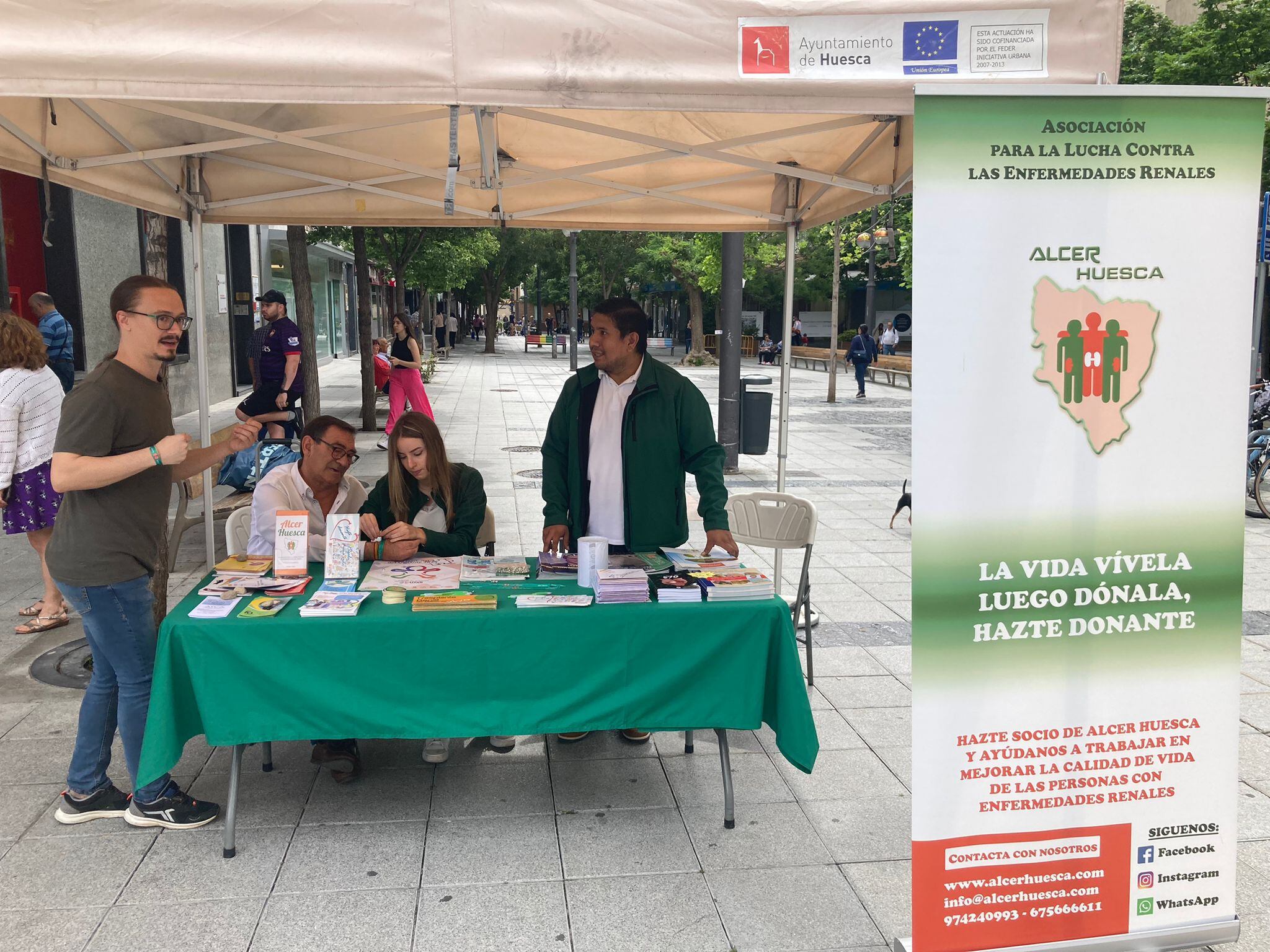 Alcer Huesca salía a la calle en el día de la donación de órganos