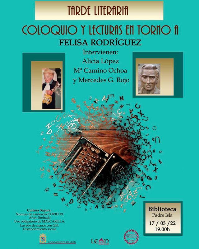 Cartel del coloquio que va a tener lugar en la Biblioteca Municipal Padre Isla