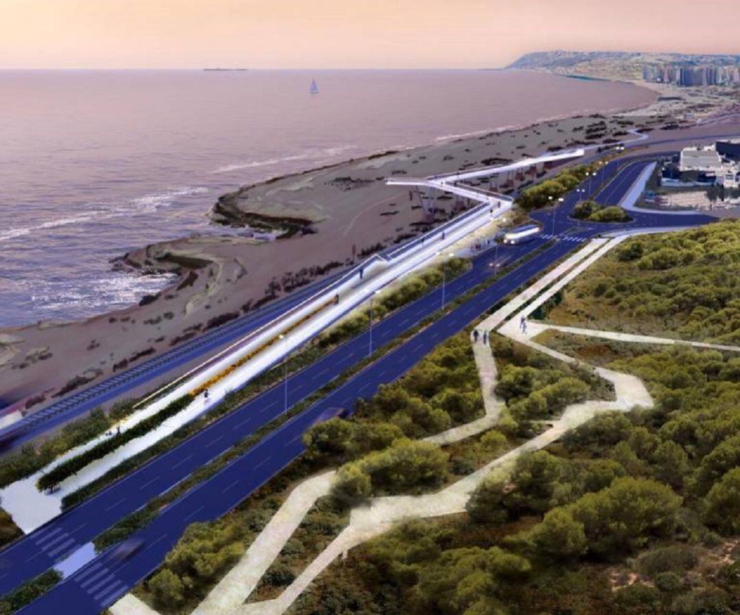 Recreación de la futura pasarela ciclopeatonal a Urbanova