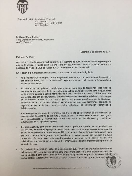 Respuesta VCF a Zorío 1
